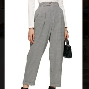 Topshop Houndstooth Crop Trousers